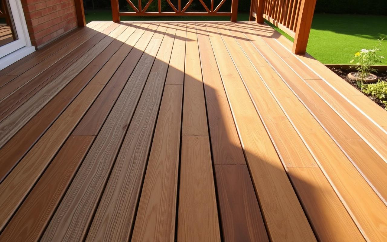 Terrasse en bois rénovée avec saturateur