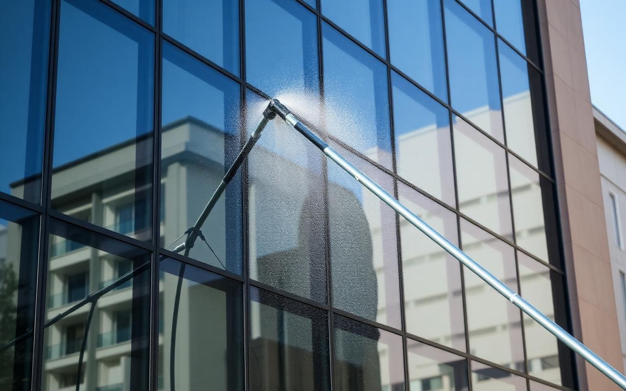 Nettoyage de vitres d'un immeuble de bureaux à Bordeaux